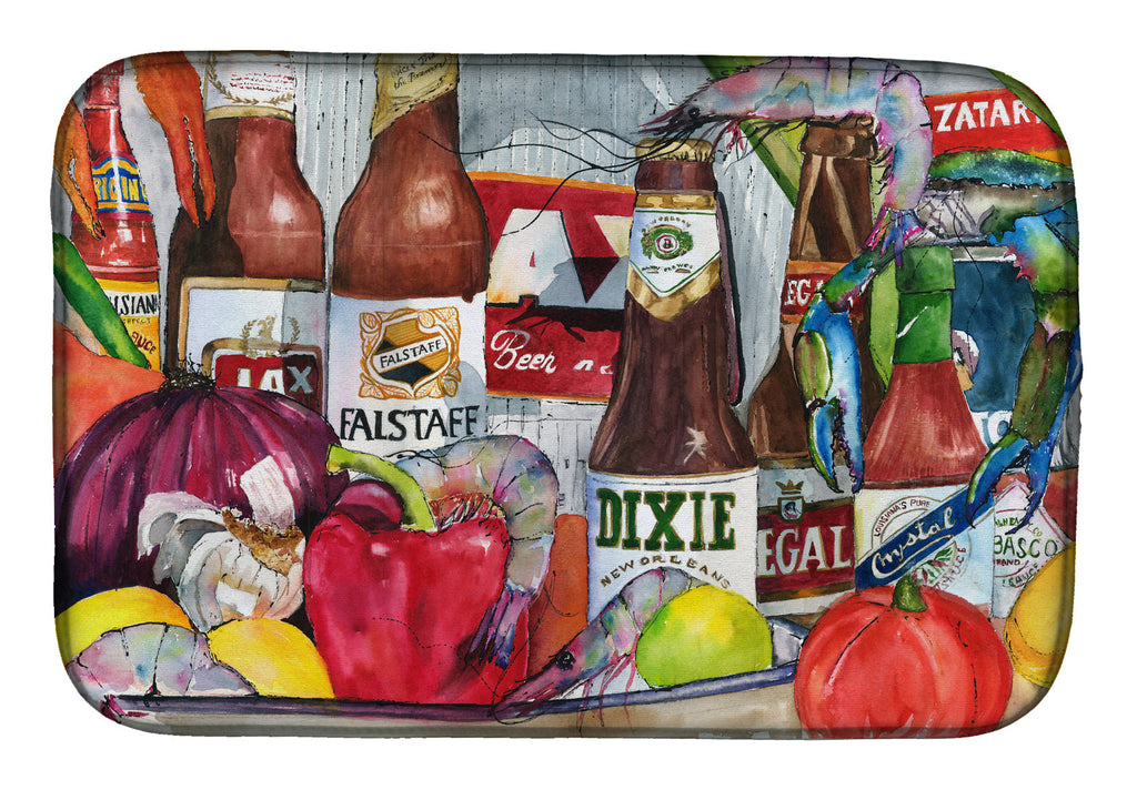New Orleans Beers and Spices Dish Drying Mat Absorbent Dish Drying Mat Pad for Kitchen Counter Dish Drainer Mat for Countertop, 14 x 21", Multicolor