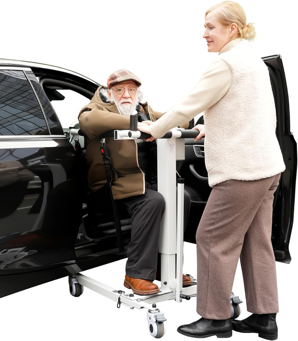 Electric Transfer Lift for Car, Portable Folding Patient Lift Transfer Chair, Electric Assist Lift Aid for Seniors, Adults, AY06