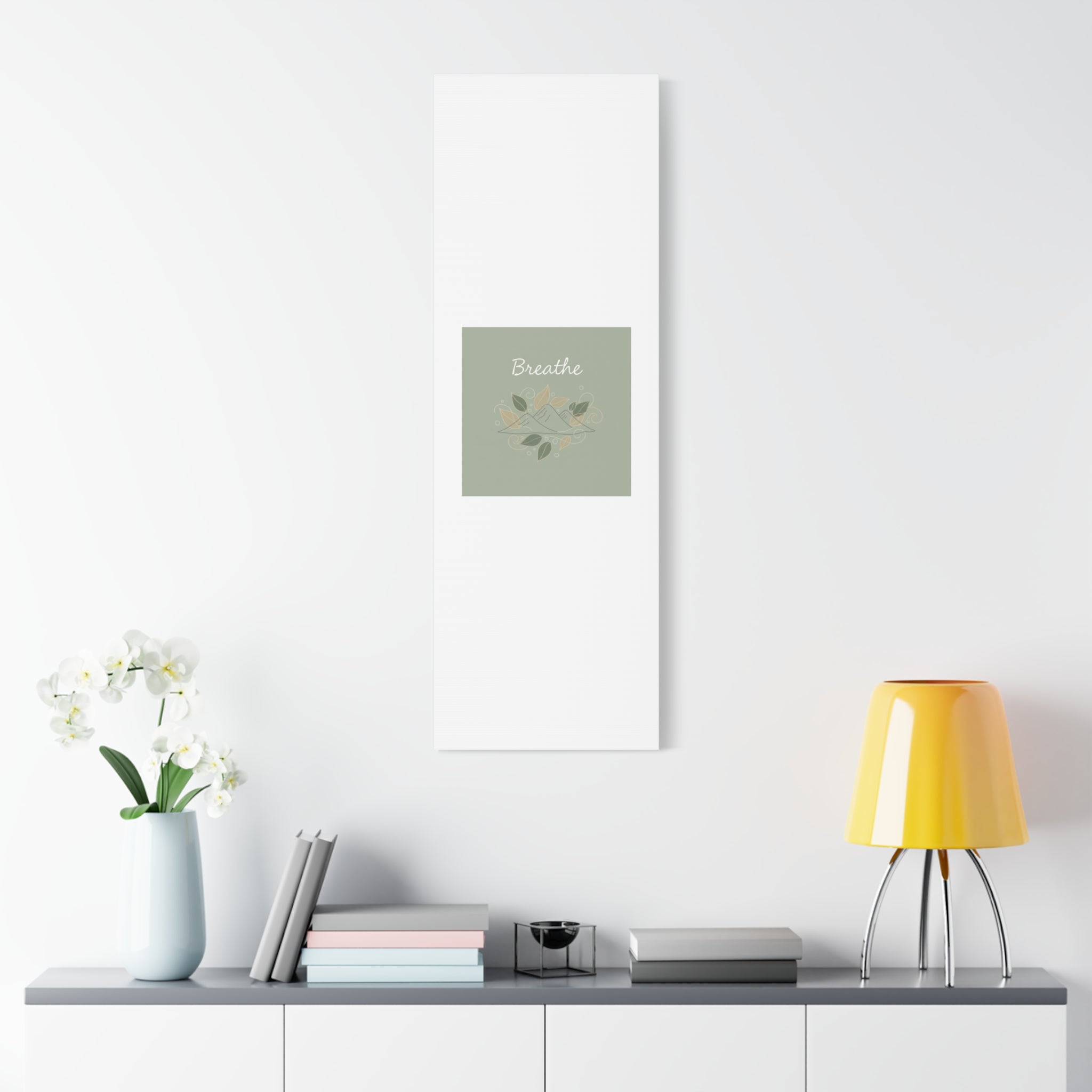 Breathe Mountain Line Canvas | Nature Symbols, Minimal Forest Wall Art