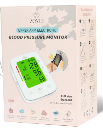 Home Automatic Digital Blood Pressure Monitor Zomee Adult Cuff Nylon Cuff 8.5 to 16.5 Inch Desk Model ZBPM-S