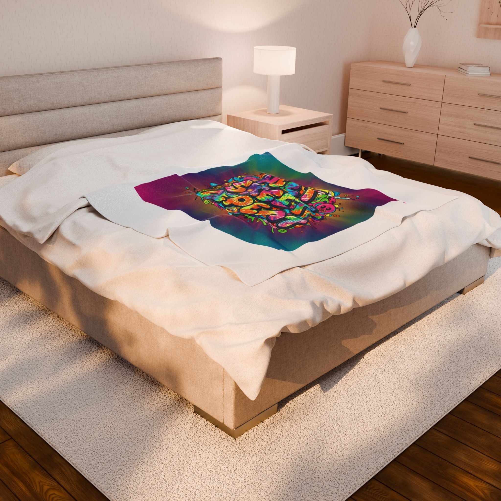 Yeet Skeet Repeat Velveteen Blanket | Slogan & Glitch Graphic