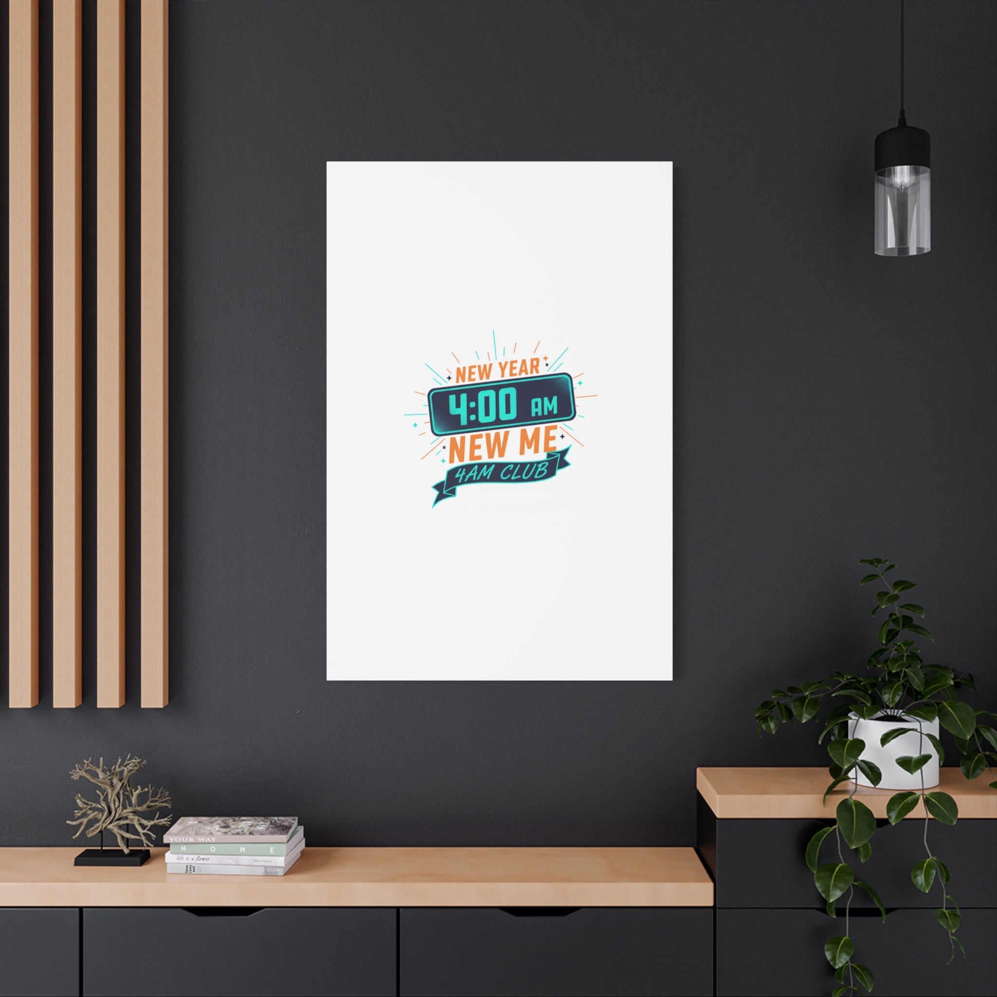 4AM Club New Year Graphic Canvas | Holiday Party Novelty, Festive New Year Decor