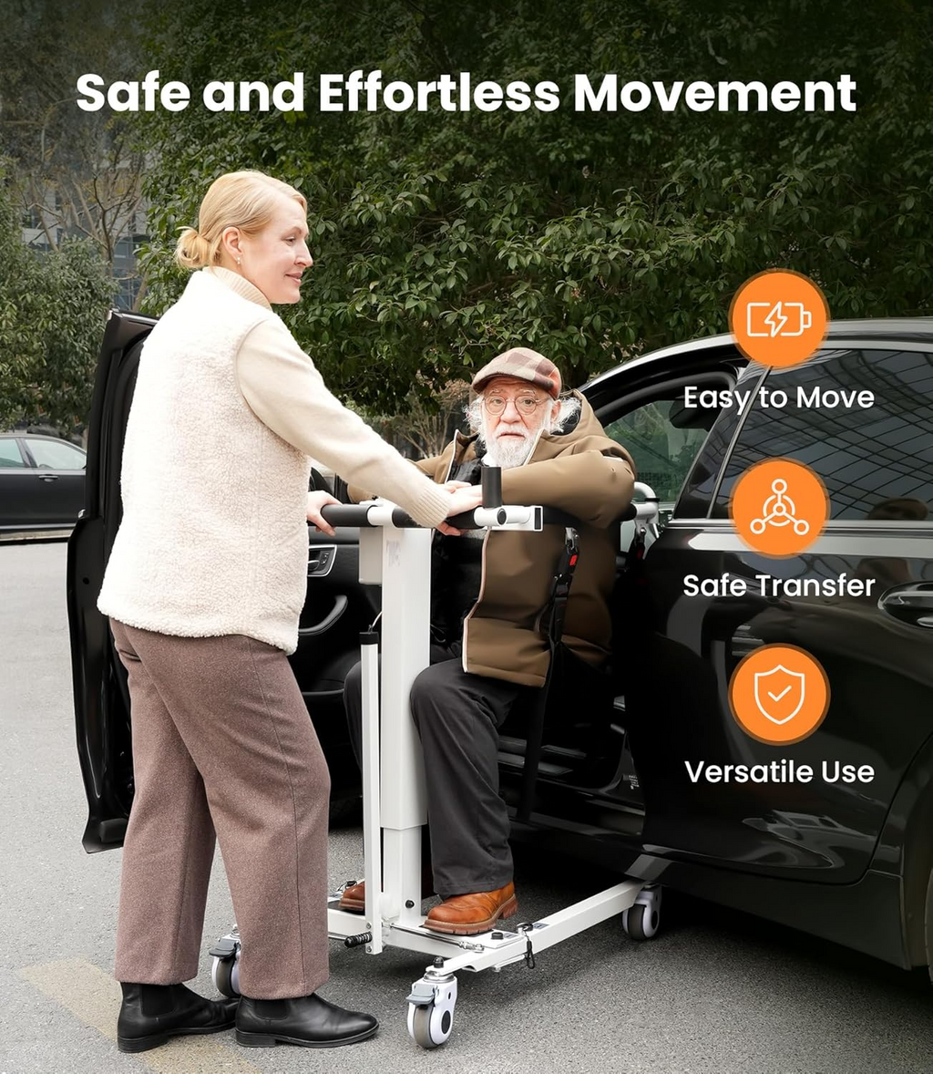 Electric Transfer Lift for Car, Portable Folding Patient Lift Transfer Chair, Electric Assist Lift Aid for Seniors, Adults, AY06