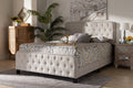 Baxton Studio Annalisa Modern Transitional Beige Fabric Upholstered Button Tufted Full Size Panel Bed
