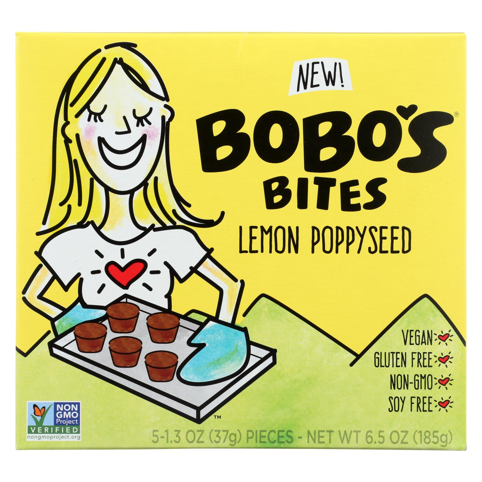 Bobo's Oat Bites, Lemon Poppyseed, 1.3 oz, Case of 6