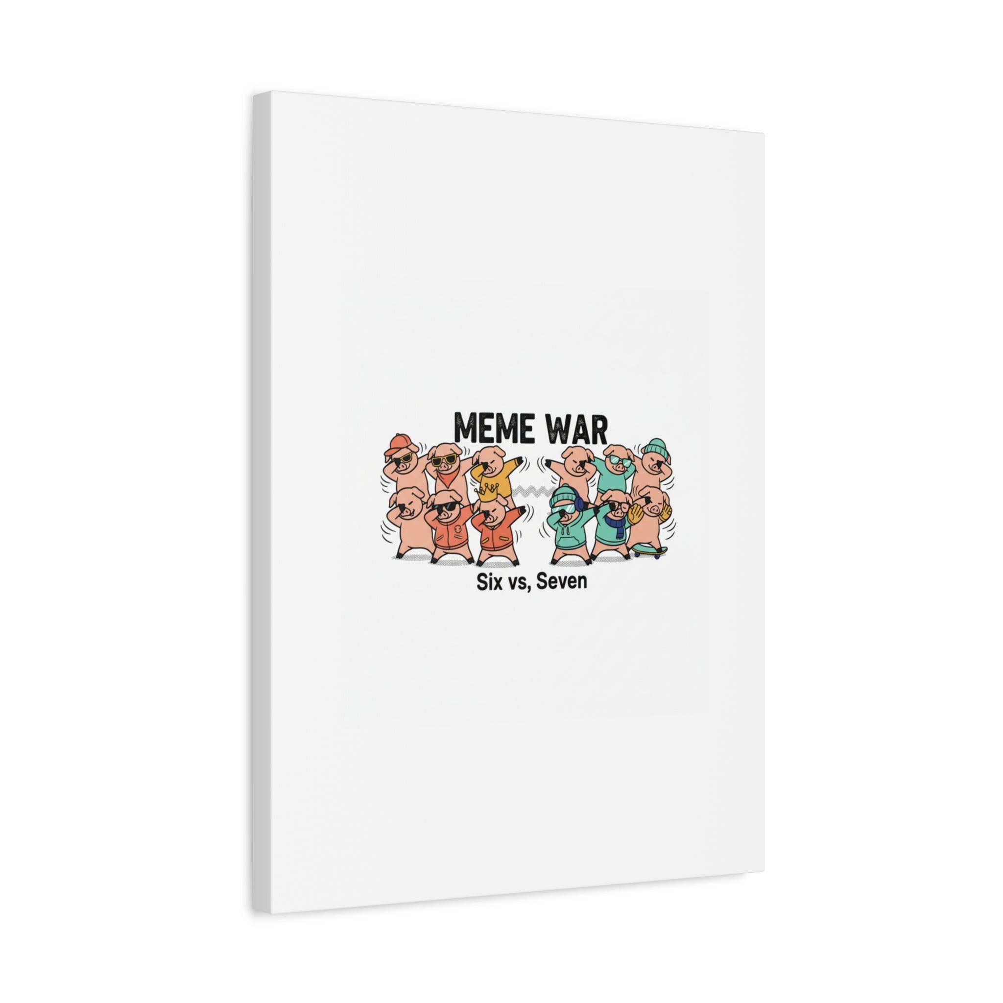 Meme War: Six vs. Seven Canvas Wall Art