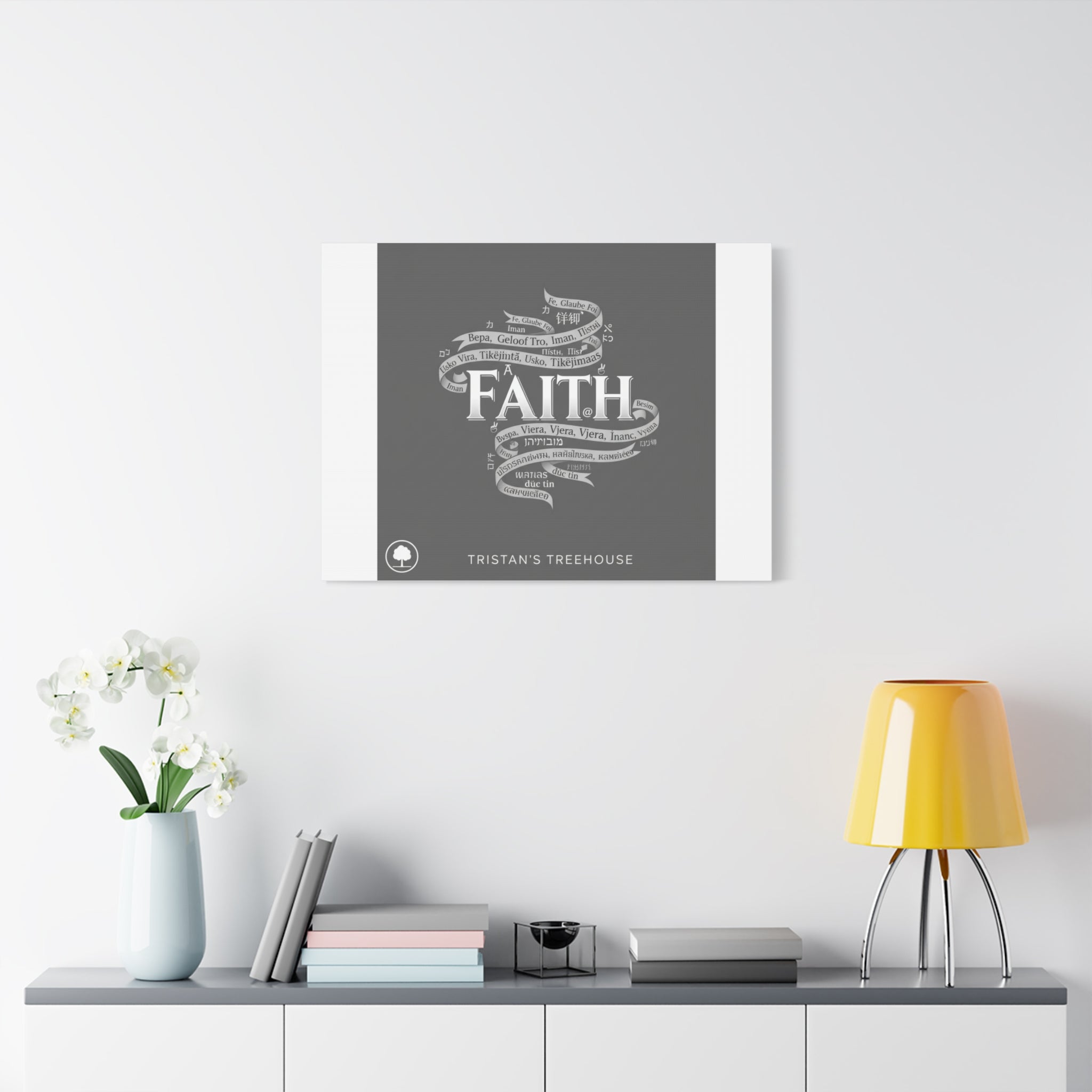 handwritten faith ribbon Canvas | sketch aesthetic, doodle design