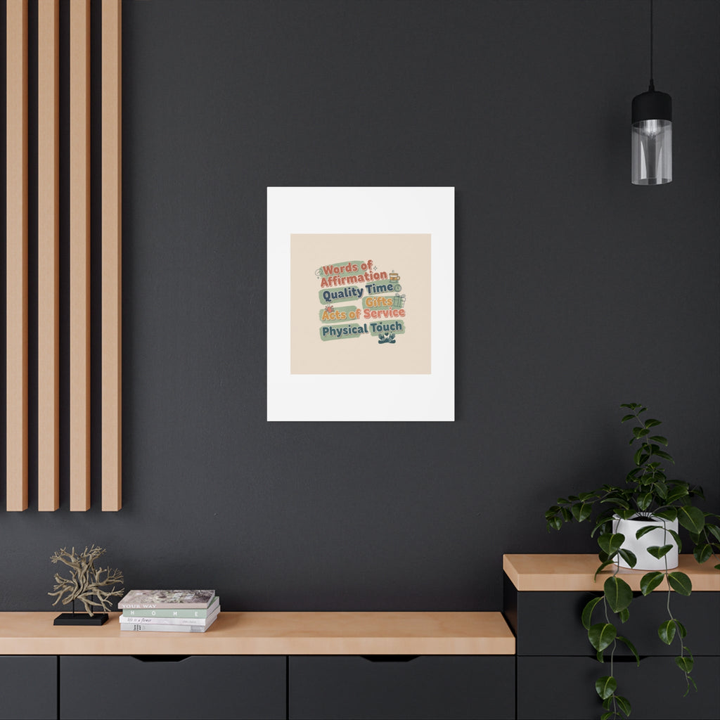 Love Languages List Matte Canvas Wall Art | love language meme, relationship humor