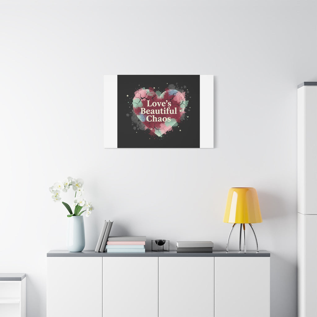 Love's Beautiful Chaos Canvas Print | Soft Grunge Hearts, Distressed Heart Art