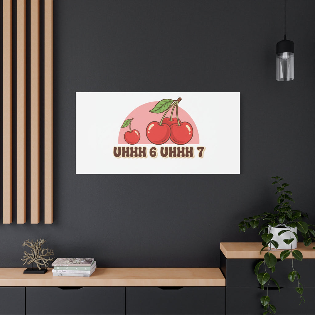 Six Severn Cherry Retro Graphic Canvas | kawaii fruit print, vintage cherry design