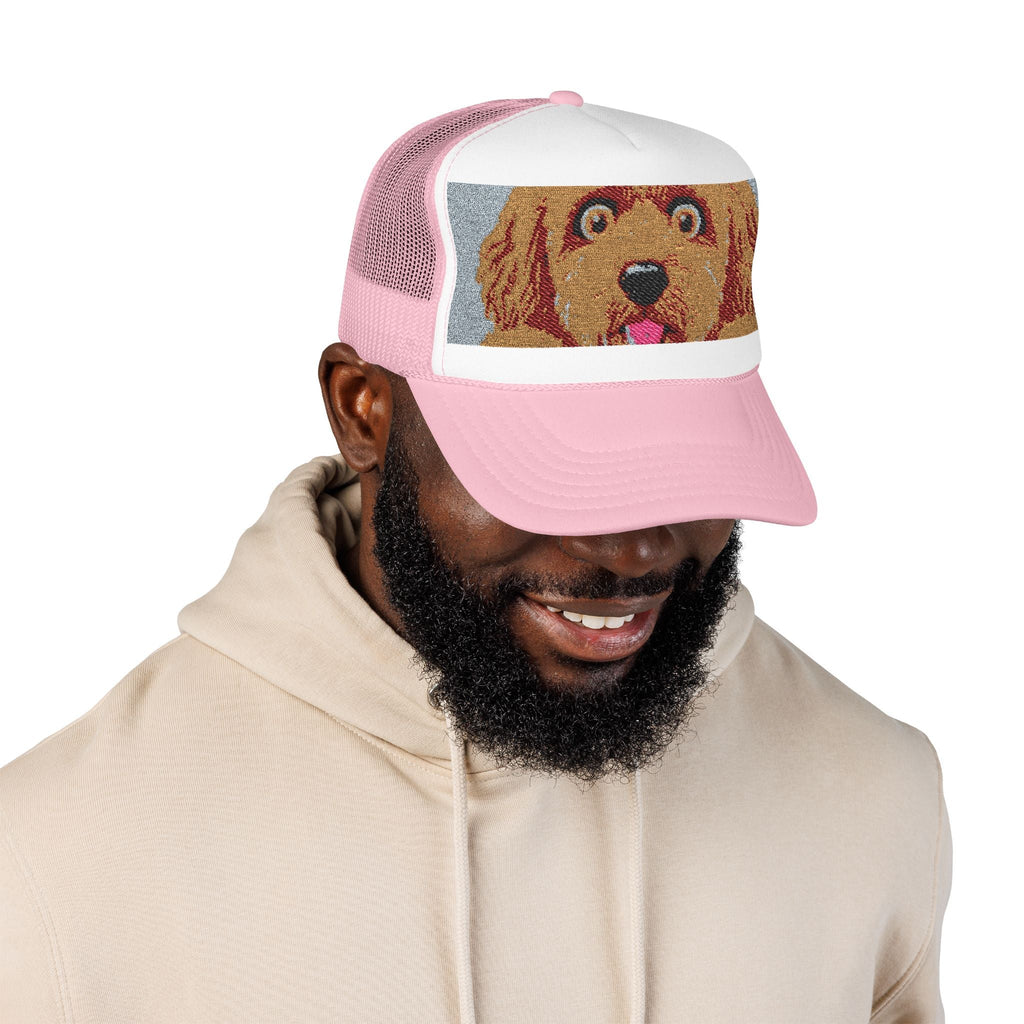 Meme Dog Embroidered Trucker Hat — 'Embrace the Fur'