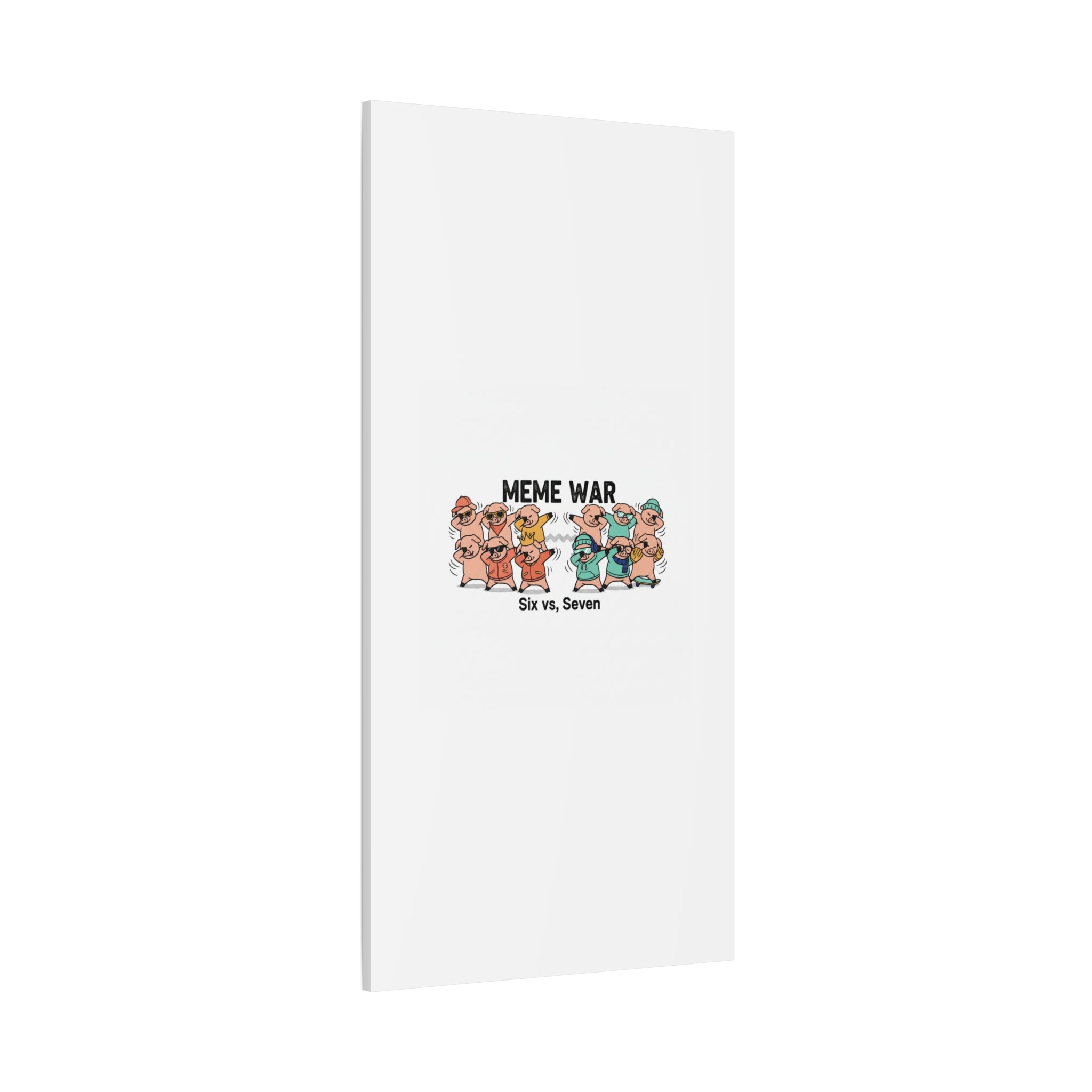 Meme War: Six vs. Seven Canvas Wall Art