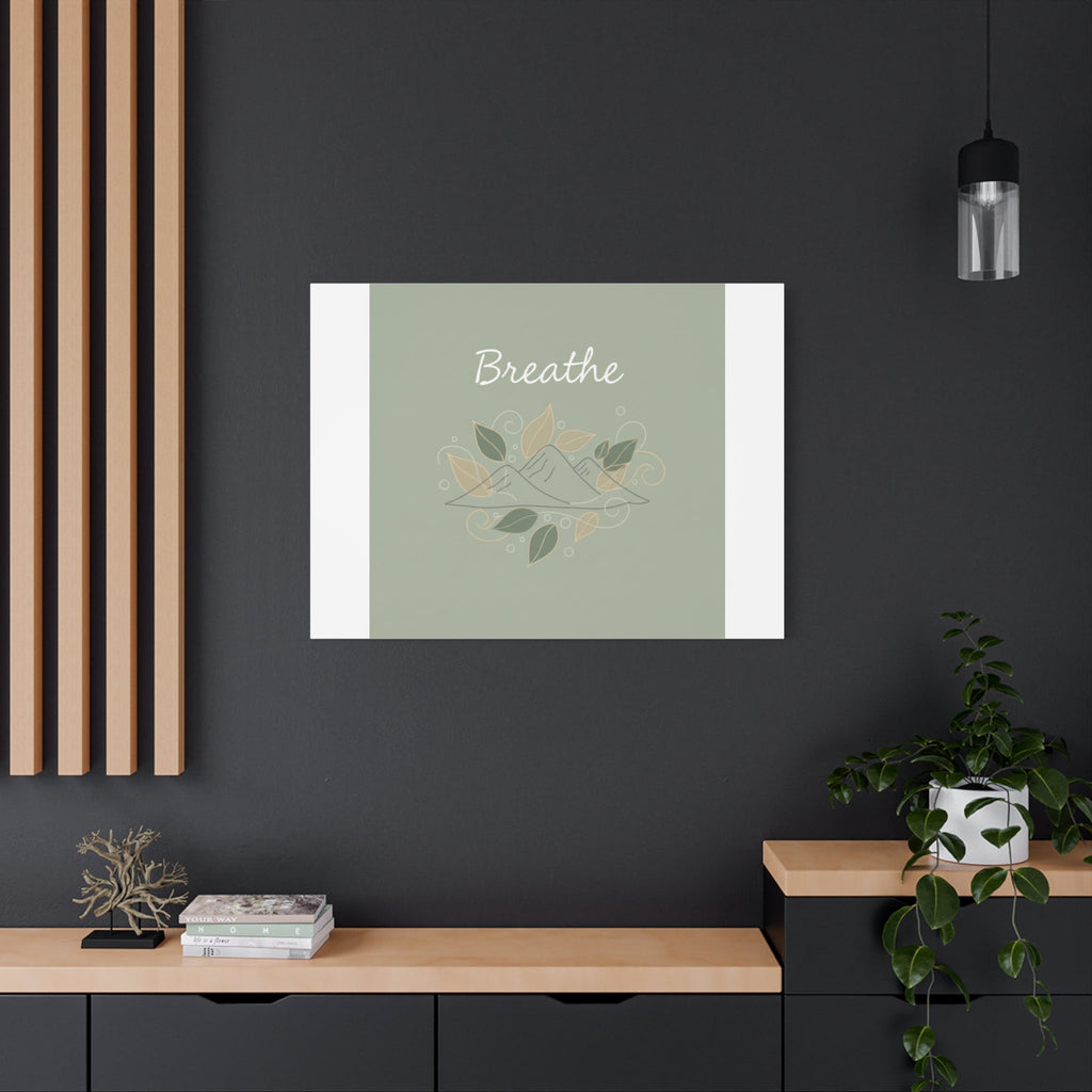 Breathe Mountain Line Canvas | Nature Symbols, Minimal Forest Wall Art