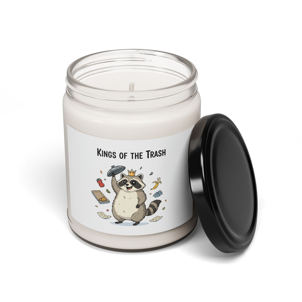 Kings of the Trash Raccoon Candle, soy jar | trash panda, doodle art