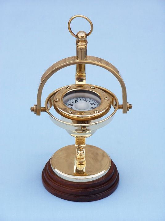 Solid Brass Hanging Compass 8""