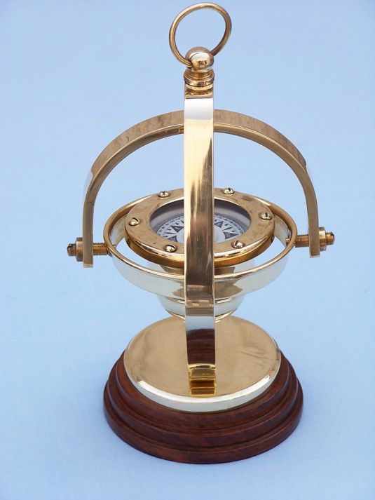 Solid Brass Hanging Compass 8""