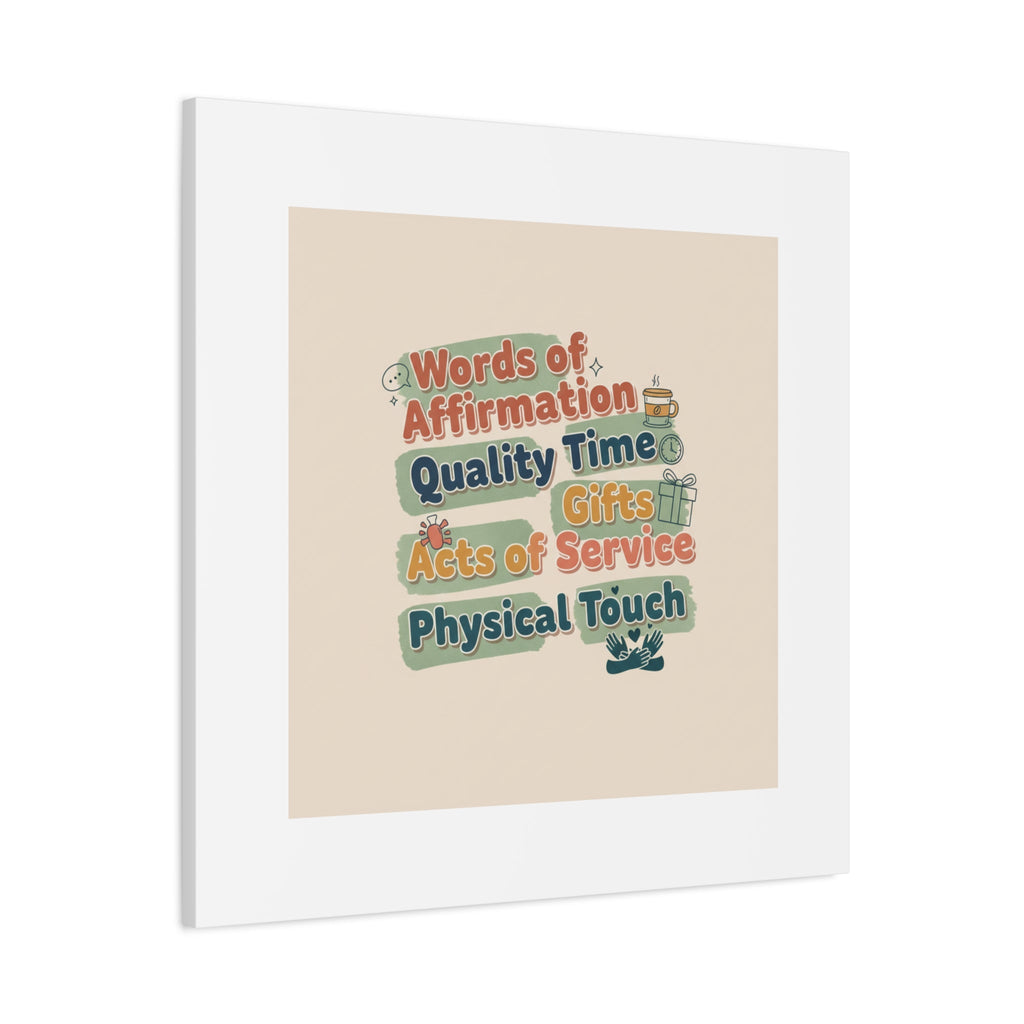 Love Languages List Matte Canvas Wall Art | love language meme, relationship humor