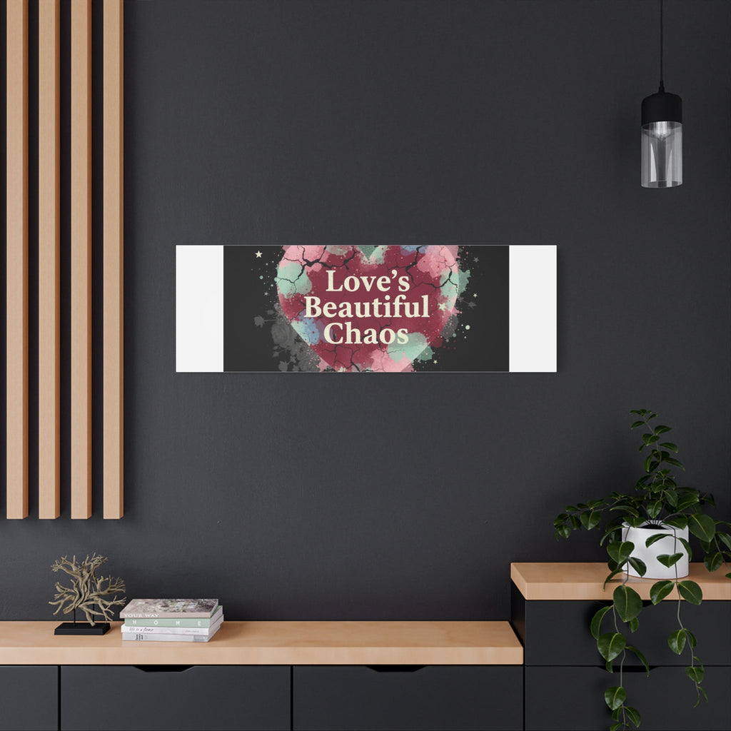 Love's Beautiful Chaos Canvas Print | Soft Grunge Hearts, Distressed Heart Art