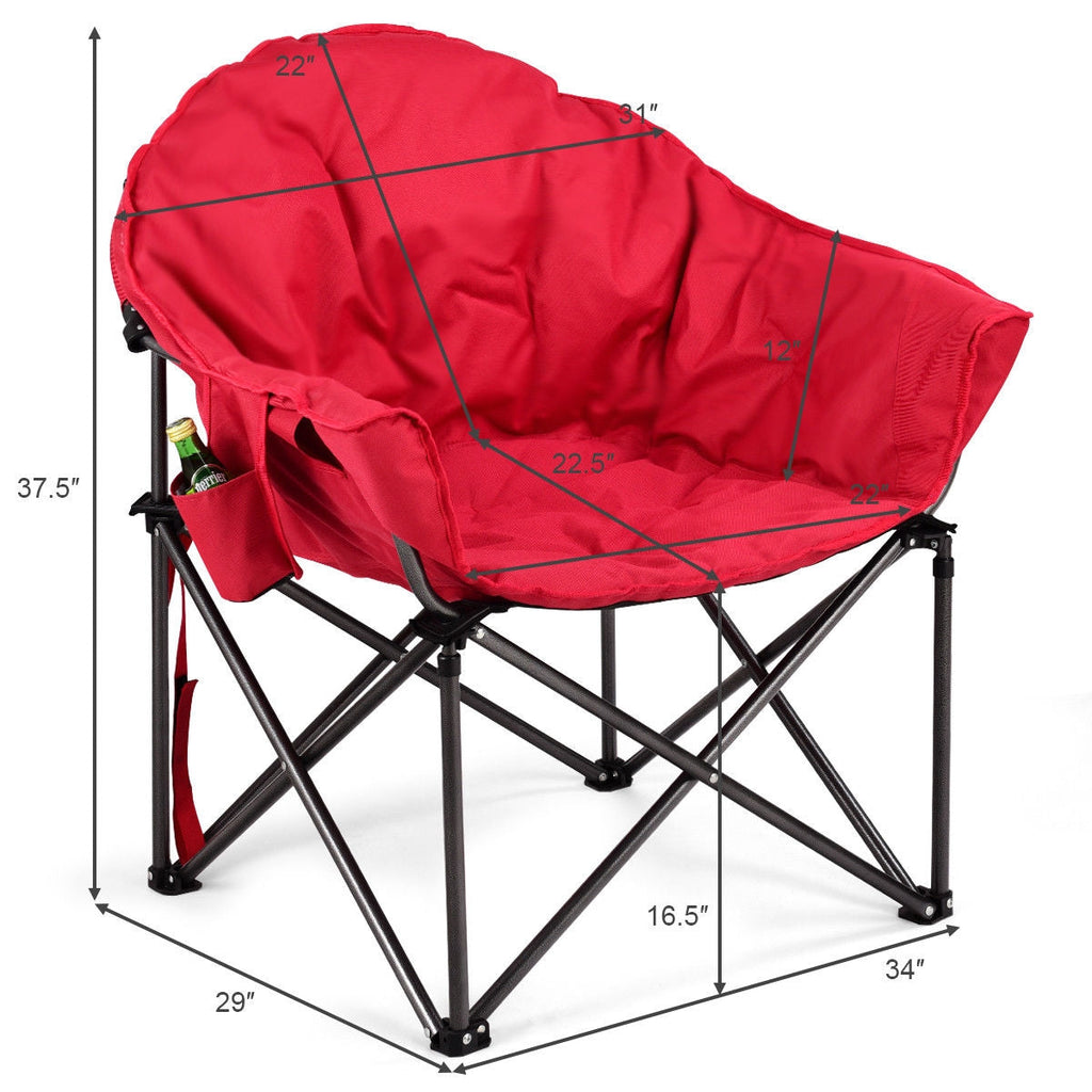 Oversized Folding Camping Moon Chair with Cup Holder