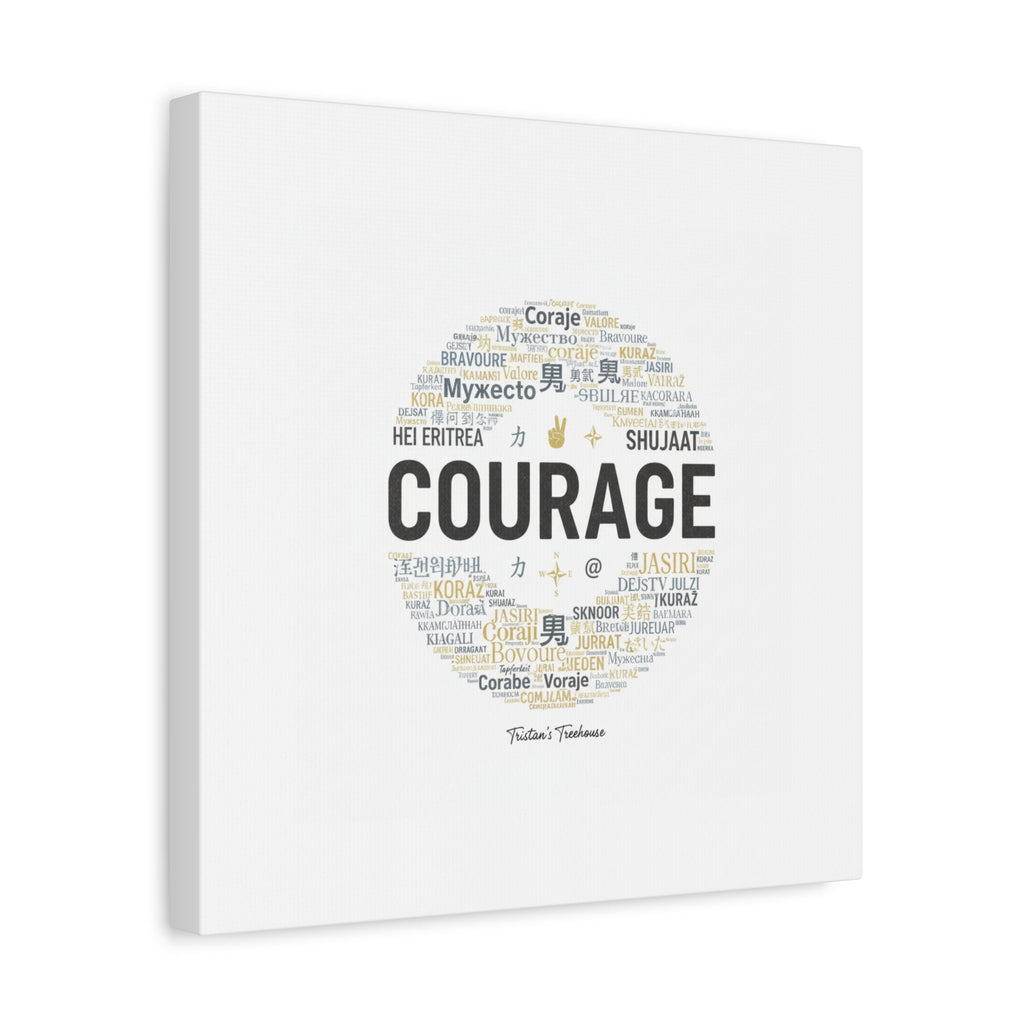 Courage Word Cloud Canvas | Fresh-Start Minimalism art print