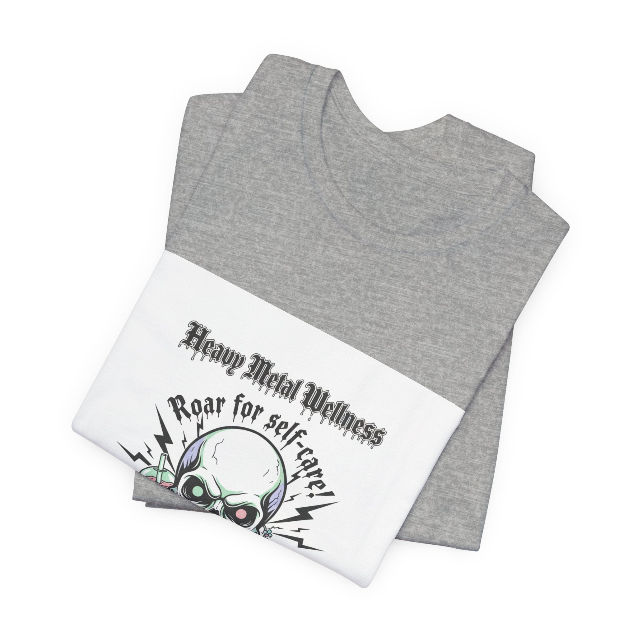 Heavy Metal Wellness Skull Tee | metal font shirt, gothic wellness quote