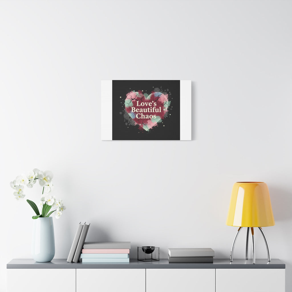 Love's Beautiful Chaos Canvas Print | Soft Grunge Hearts, Distressed Heart Art