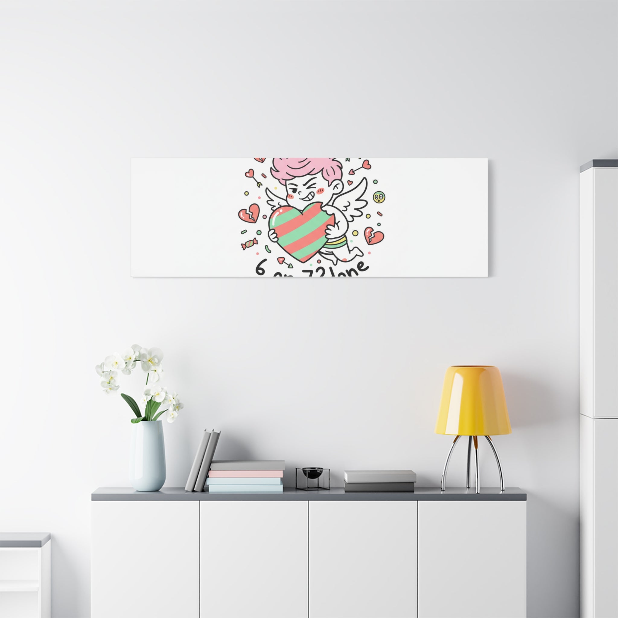 Weird Cupid heart illustration Canvas | Weird Valentine, quirky chaotic love