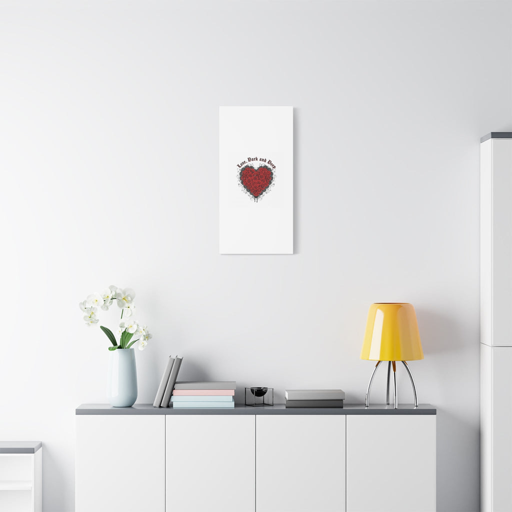Love Dark and Deep Heart Canvas, Nu Romantic Gothic Romance, 80s Nostalgia