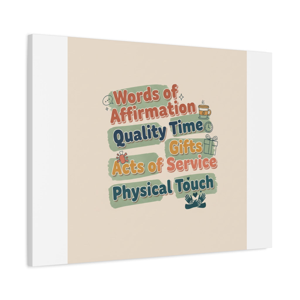 Love Languages List Matte Canvas Wall Art | love language meme, relationship humor