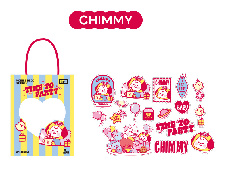 BTS x BT21 Minini Time To Party Mobile Deco Sticker
