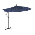 10 Feet Patio Solar Powered Cantilever Umbrella with Tilting System