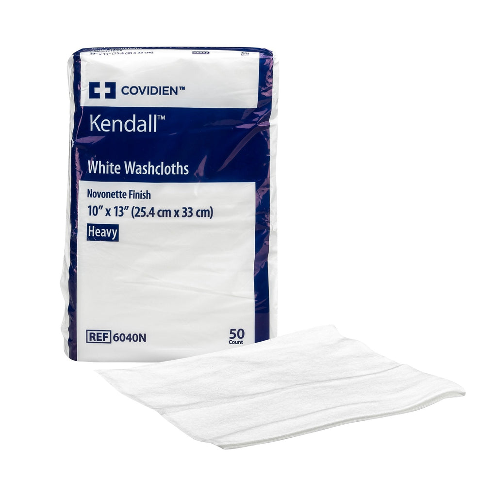 Kendall™ White Washcloth, 10 x 13 Inch 6040N