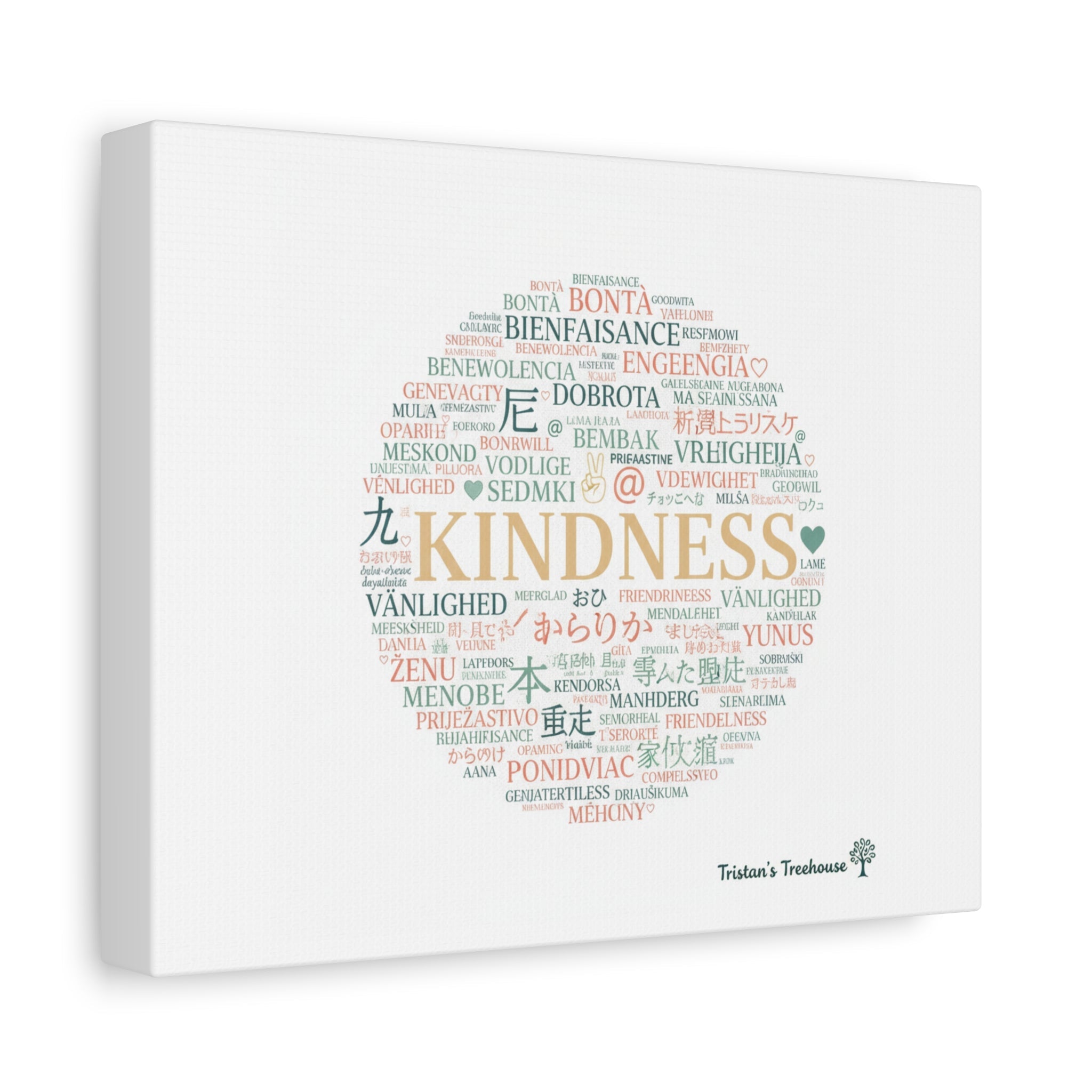 Kindness Word Cloud Canvas | Fresh Start Minimalist Wall Art