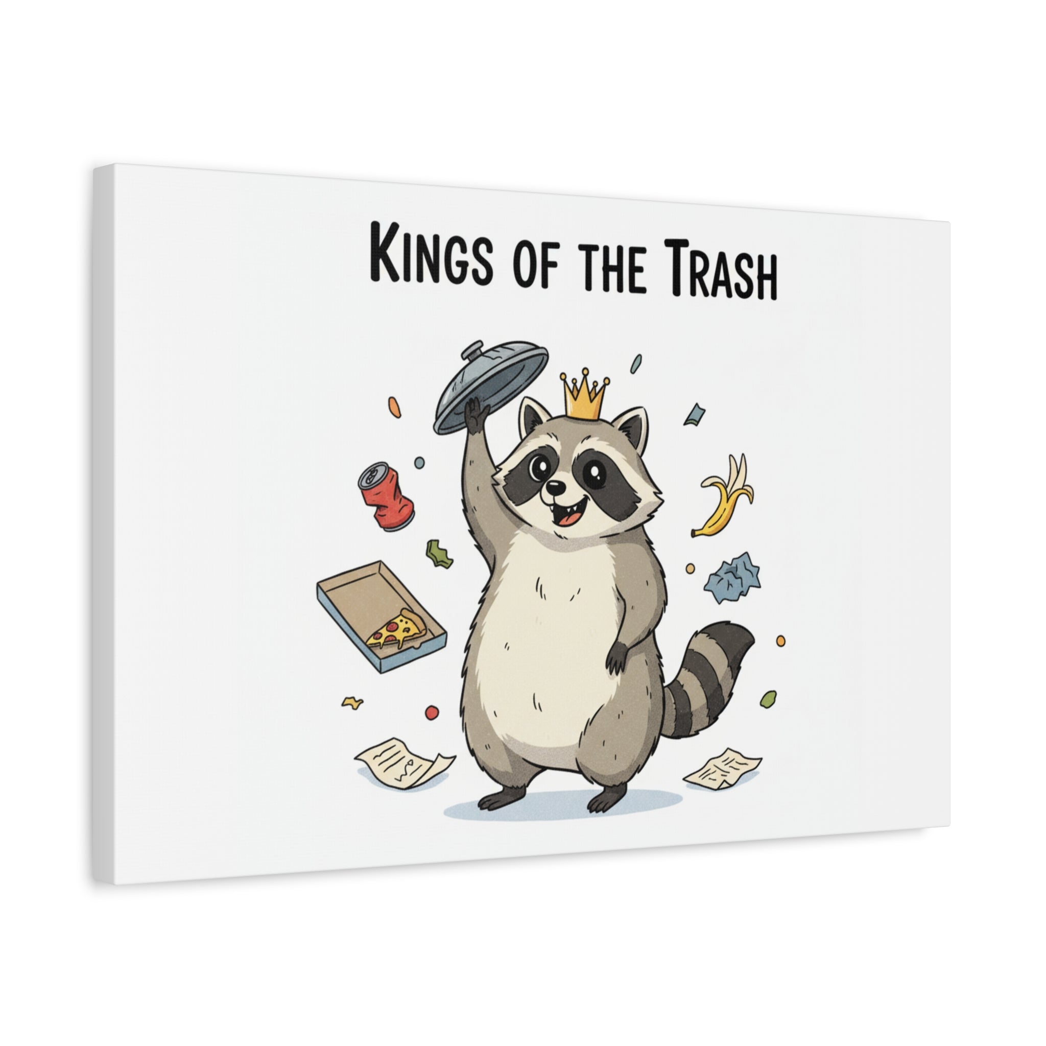 Kings of the Trash Canvas, Raccoon Doodle | Trash Panda, Goofy Critter Art