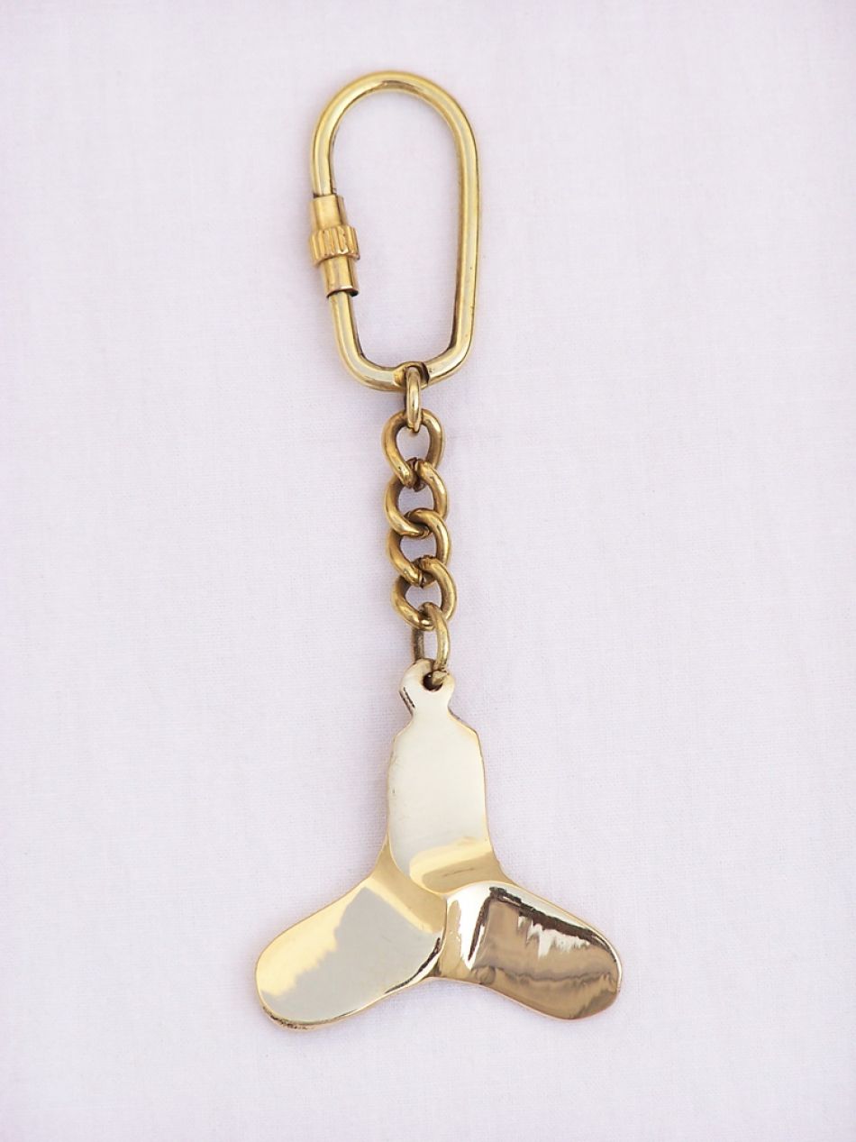 Solid Brass Titanic Propeller Key Chain 5""