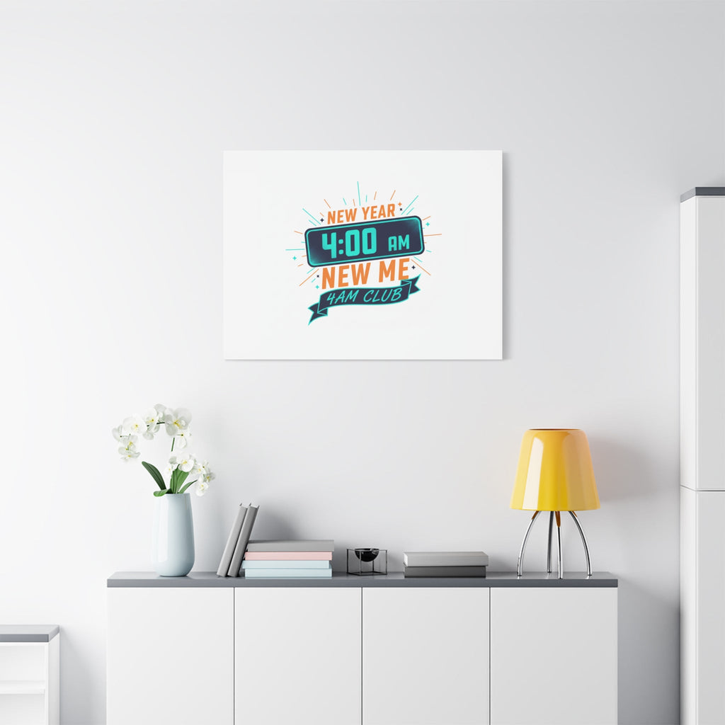 4AM Club New Year Graphic Canvas | Holiday Party Novelty, Festive New Year Decor