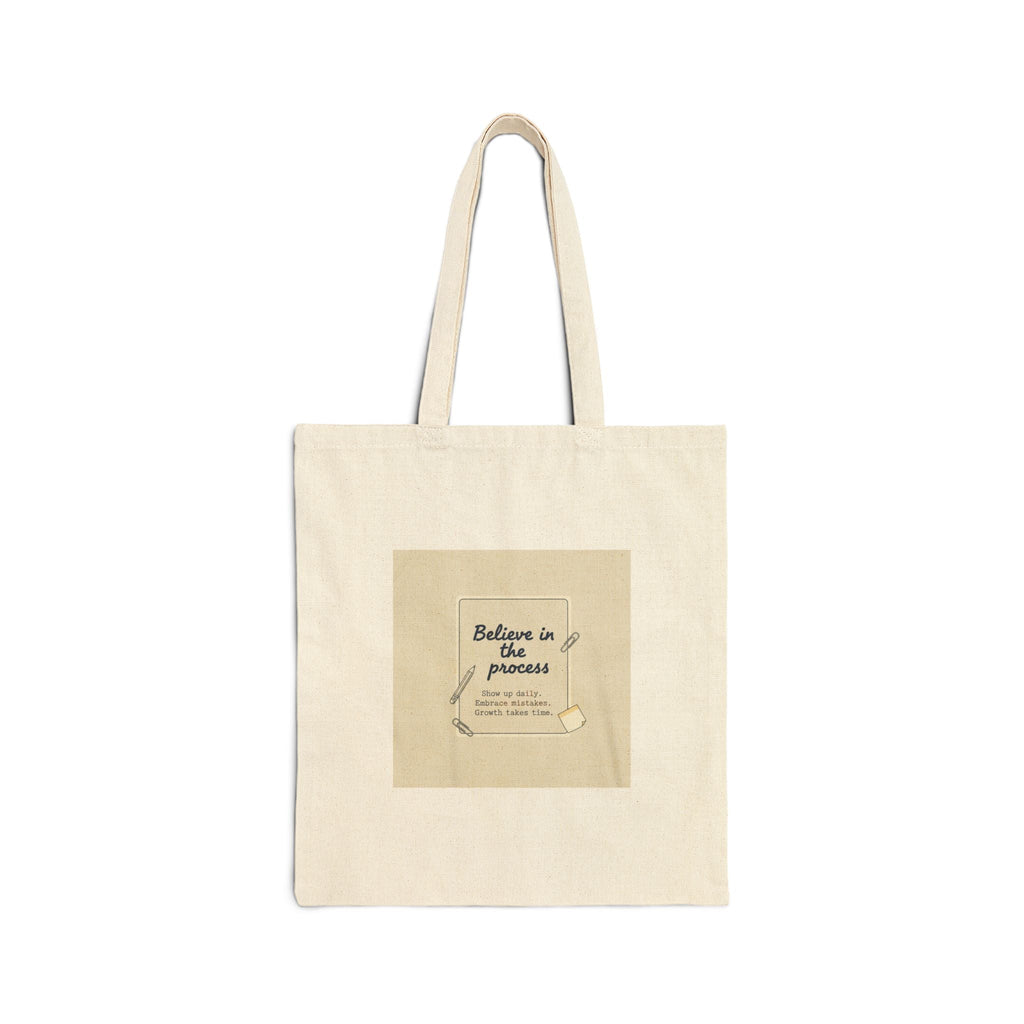 Believe in the Process Tote | note to self, handwritten reminder canvas