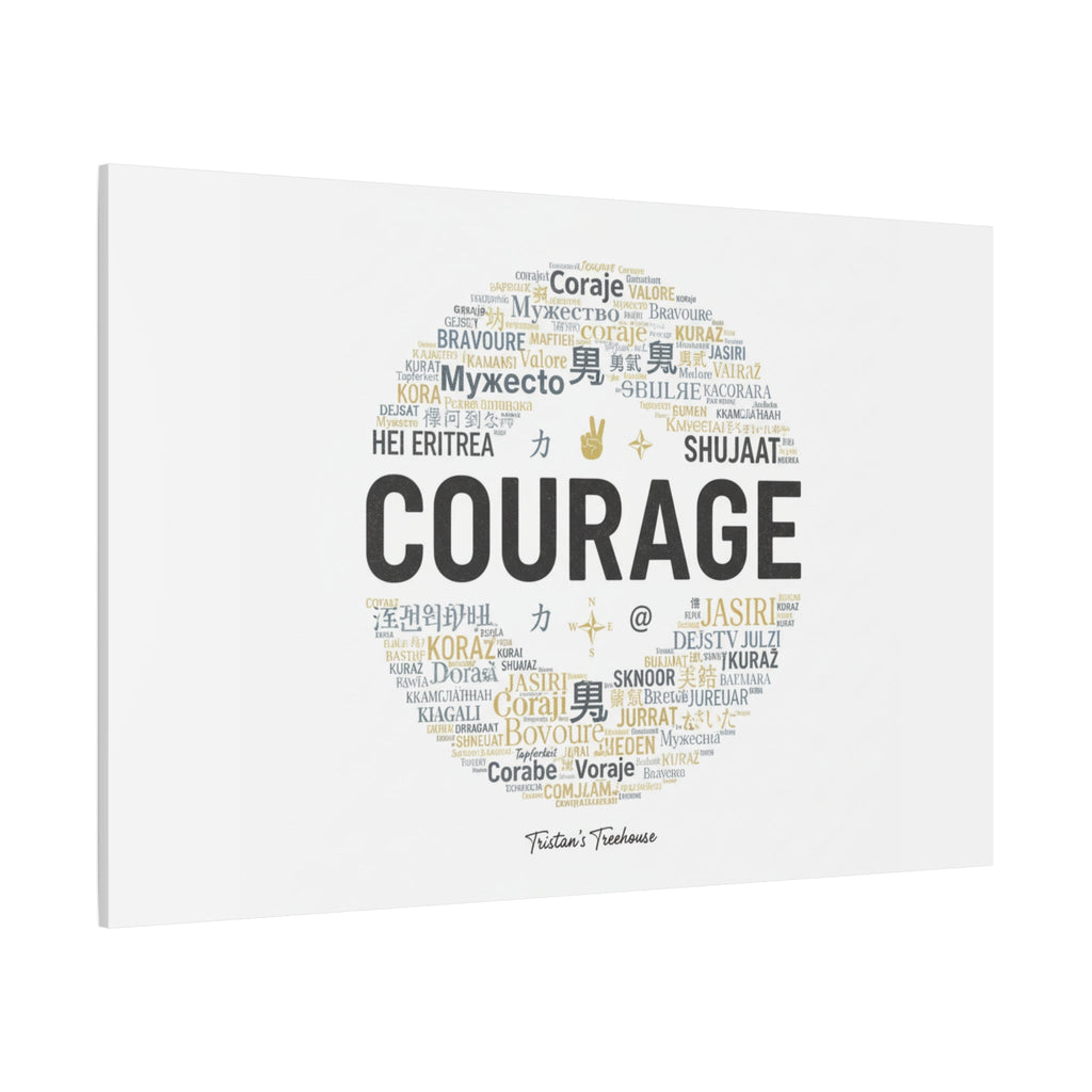 Courage Word Cloud Canvas | Fresh-Start Minimalism art print