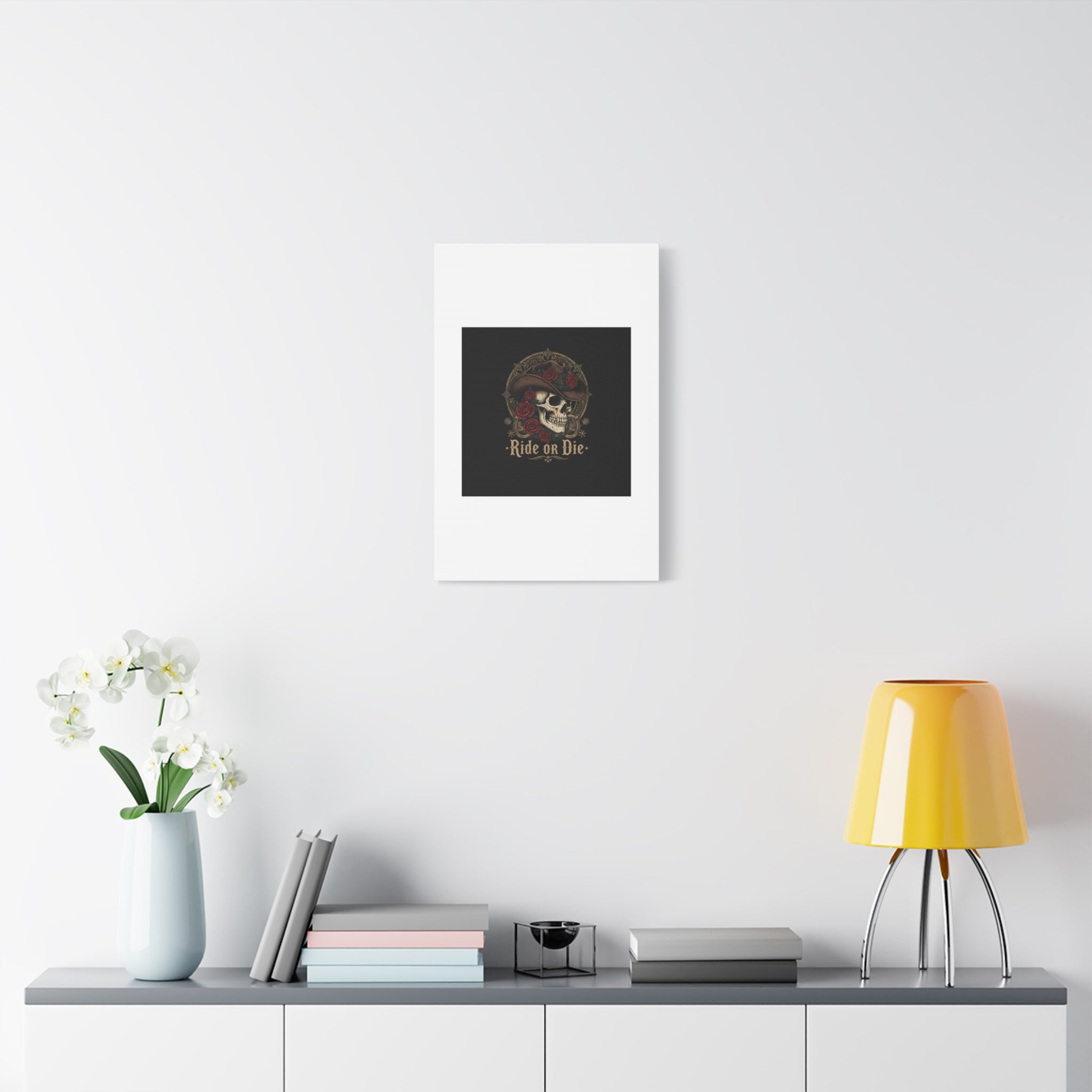 Ride or Die Skull Canvas | Western Skull Art, Gothic Americana