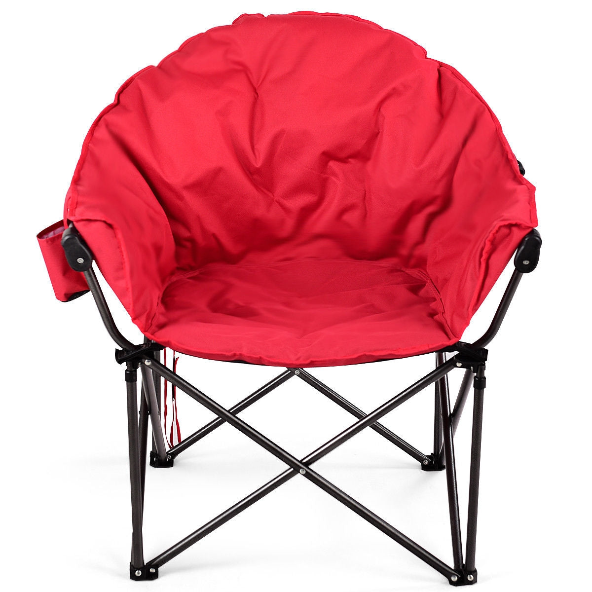 Oversized Folding Camping Moon Chair with Cup Holder