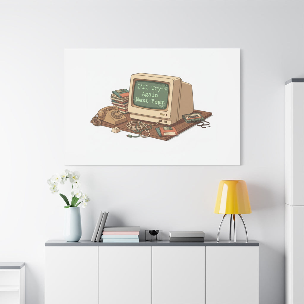 I’ll Try Again Next Year Canvas | Resolution Joke, January Burnout Poster
