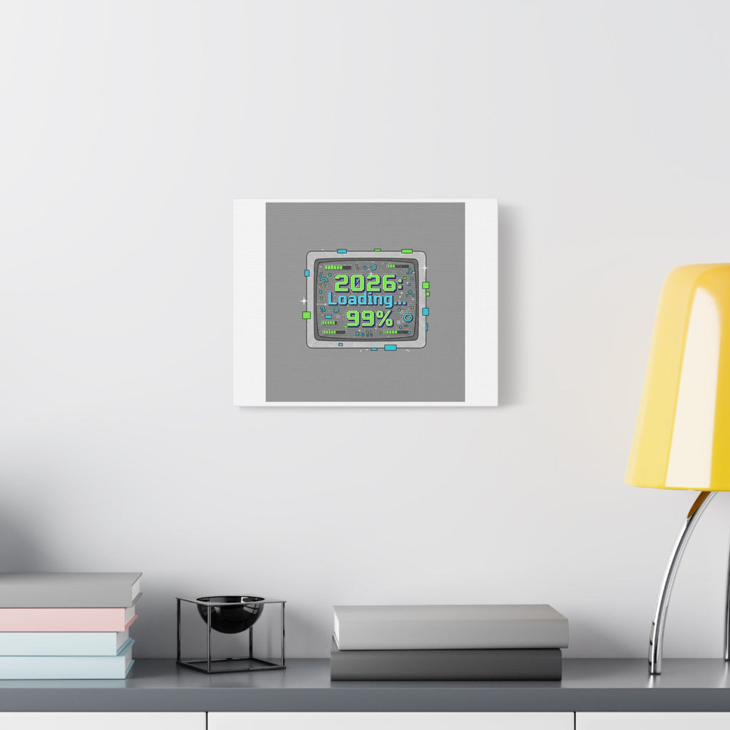 2026 Loading 99% Canvas | NYE countdown, retro system interface