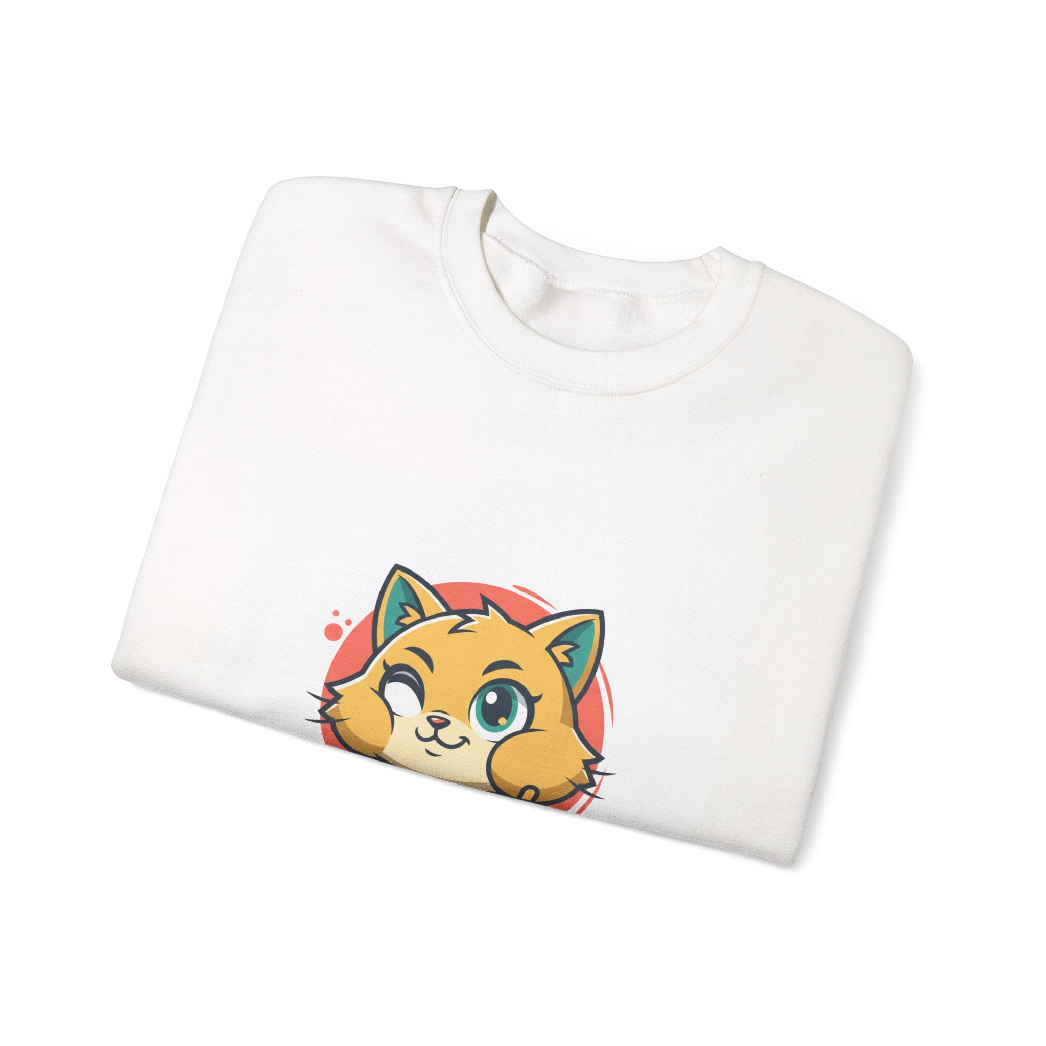 Cute Cheeky Kitty Illustration Sweatshirt | Rodent-Core Cute-Meets-Subversive