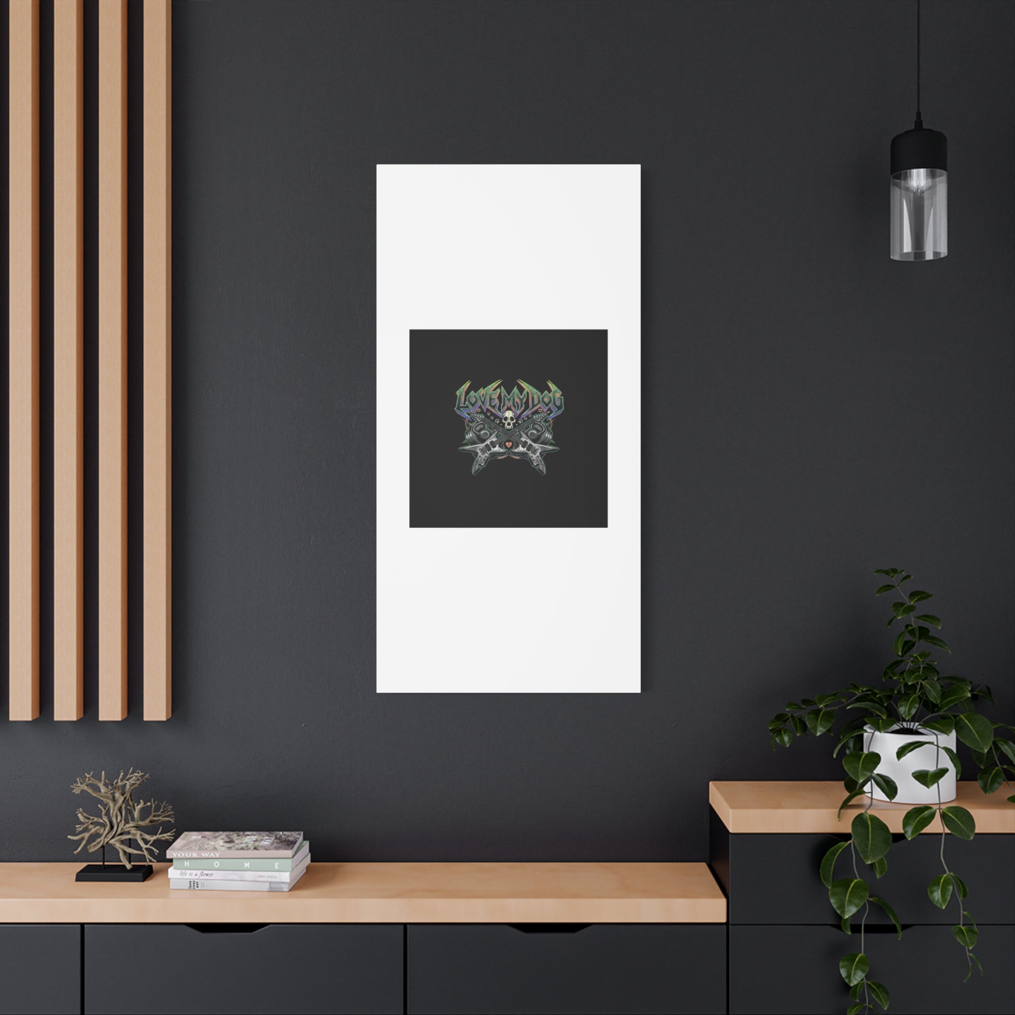 Love My Dog metal font Canvas | gothic wellness quote, edgy self-care merch