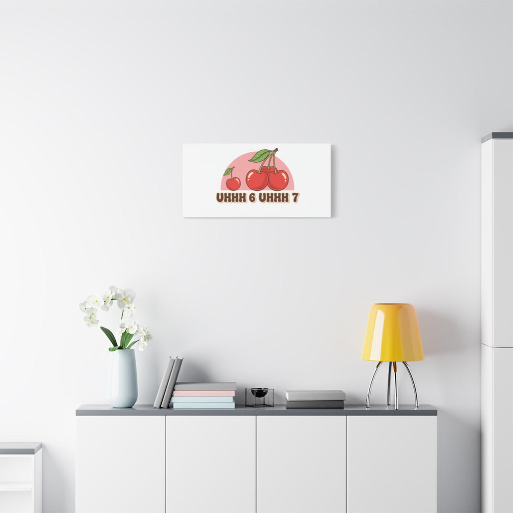 Six Severn Cherry Retro Graphic Canvas | kawaii fruit print, vintage cherry design