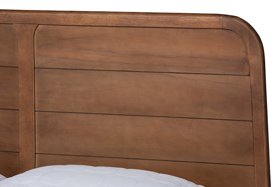 Baxton Studio Kassidy Classic and Traditional Walnut Brown Finished Wood King Size Platform Bed