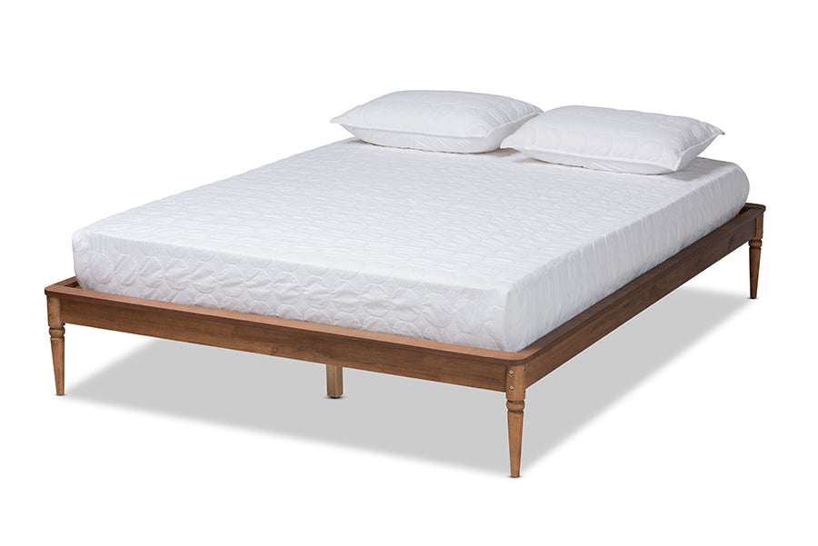 Baxton Studio Tallis Classic and Traditional Walnut Brown Finished Wood King Size Bed Frame
