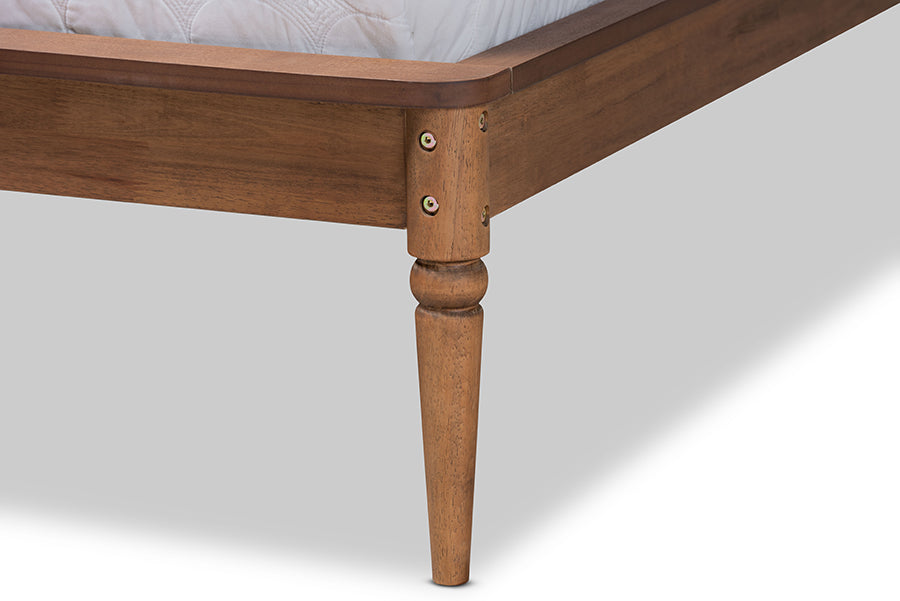 Baxton Studio Tallis Classic and Traditional Walnut Brown Finished Wood Full Size Bed Frame