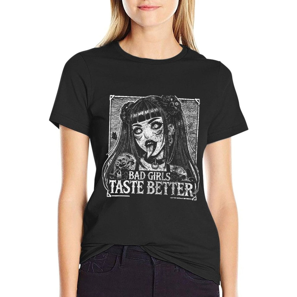 Funny Anime Girls Bad Girls Taste Better  High-quality Stitching T-Shirt
