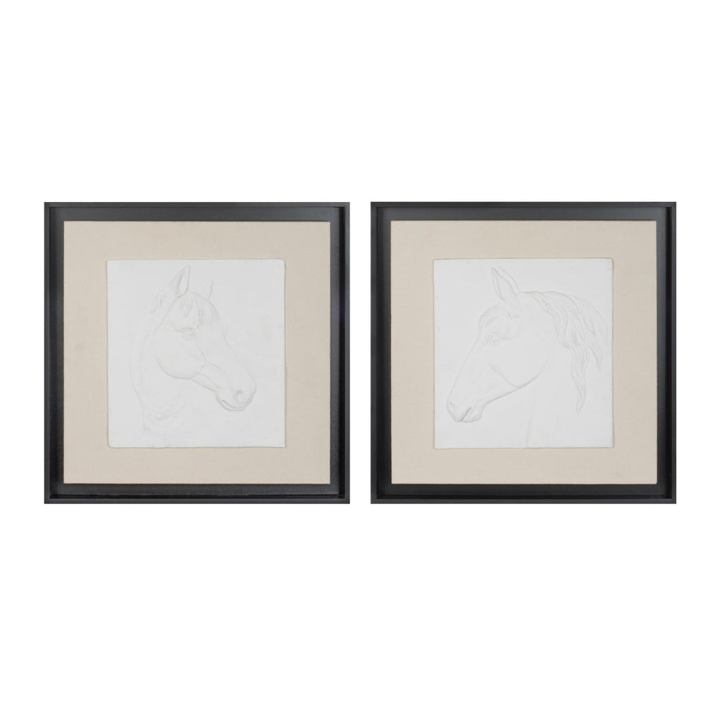 Framed Horse Wall Plaque (Set of 2)